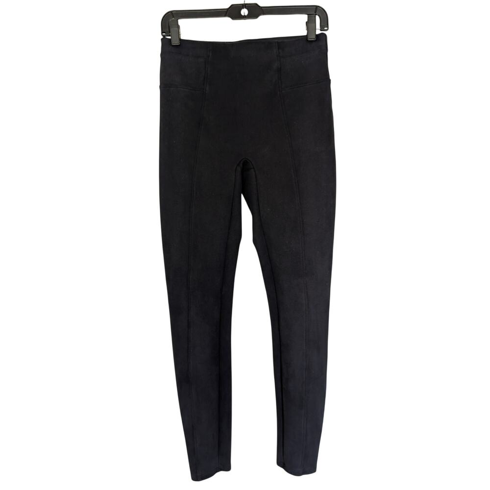 Spanx Women Pants, Navy Horse Riding Faux Suede Stretch Pull-On Leggings, Sz M